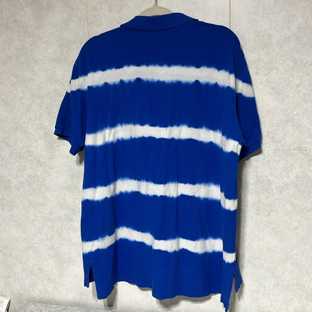 Vtg Ralph Lauren tie dye polo blue and white XXL - Picture 4 of 11